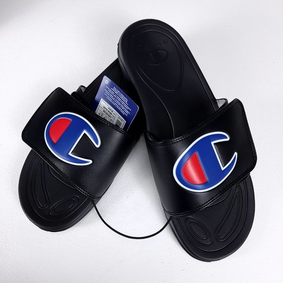 Champion Women's Black Mega Slide Slip-on Adjustable Sandal - Picture 3 of 8